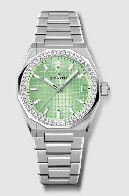 Replica Zenith Watch Defy Skyline 36 Steel Diamond Green 16.9400.670.61.I001